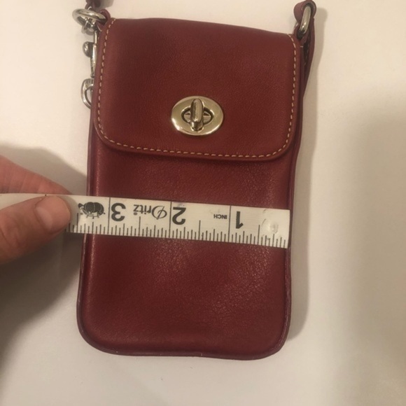 Coach red leather vintage accessories wristlet bag